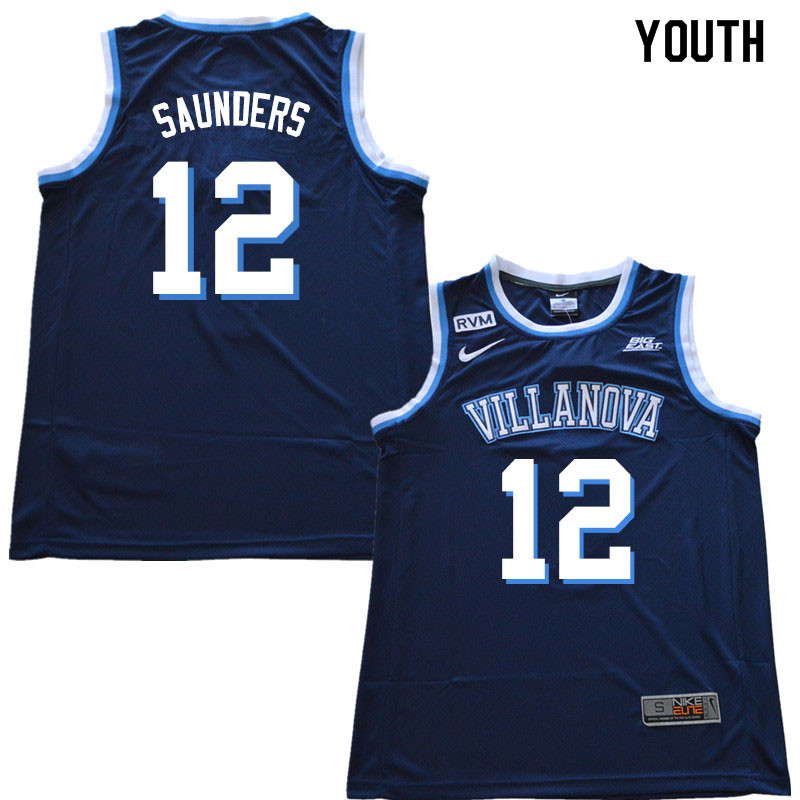 2018 Youth #12 Tim Saunders Villanova Wildcats College Basketball Jerseys Sale-Navy
